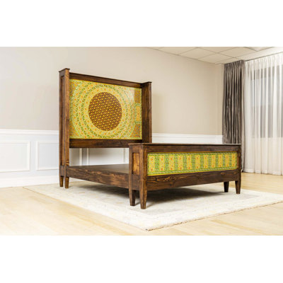 Bohemian Solid Wood Bed, Brown by Pasargad