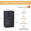 Petite armoire de rangement noire à 3 cubes avec 3 tablettes ouvertes (ensemble de 2)-790576665