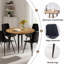 Ensemble de table et de chaises. Table de salle à manger extensible moderne en bois aggloméré. Convient pour des rassemblements de différentes tailles. Combiné avec 4 chaises en polyuréthane artificiel noir-483410161-483410167