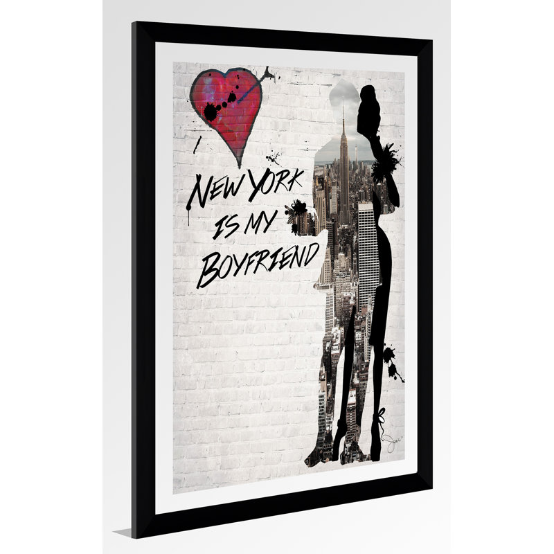 « new york is my boyfriend », reproduction d’impression sur toile, H 39,5 po x l 27,5 po x P 0,75 po