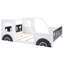 Lit plateforme blanc en forme de voiture avec roues, en bois de pin pleine grandeur et avec roulettes-1429351577-1429351578