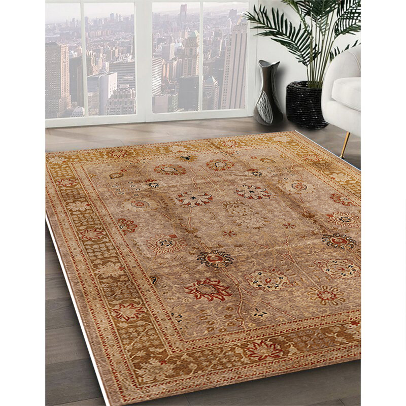 Tapis 10024 de style Mid-Century moderne 100% lavable à la machine, Carré 5 pi