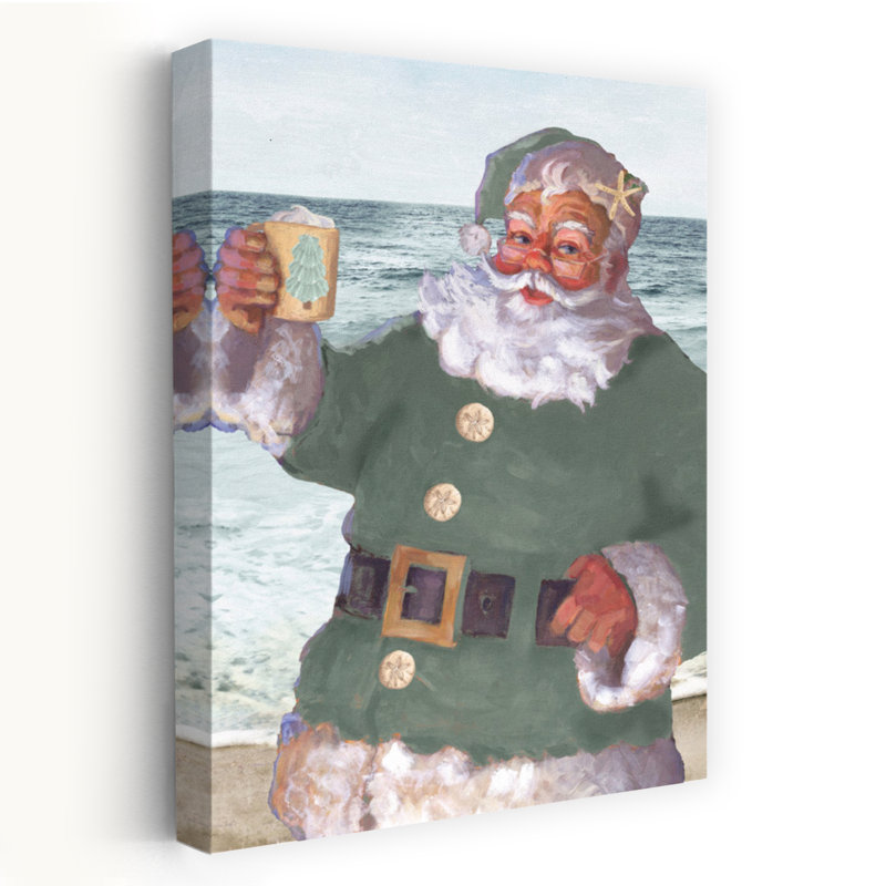 Art côtier fantaisiste à la plage du Père Noël, H 48 po x l 32 po