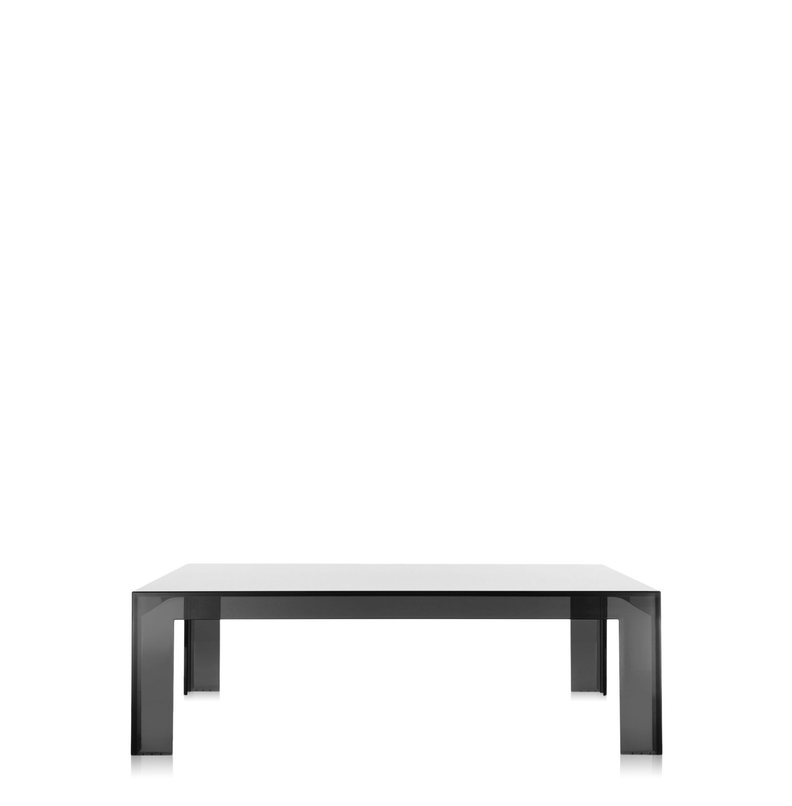 Invisible Coffee Table, Smoke, 28.35" H x 39.37" L x 39.37" W