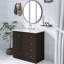 36 pouces Ensemble de meuble-lavabo autoportant noir avec lavabo simple en résine |  4 tiroirs à fermeture douce et 2 portes à fermeture en douceur | Armoire de rangement moderne-1182792113