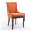 Side Dining Chair, Thickened Fabric Chairs With Neutrally Toned Solid Wood Legs, Bronze Nail Head, Set Of 2, Orange-911982699