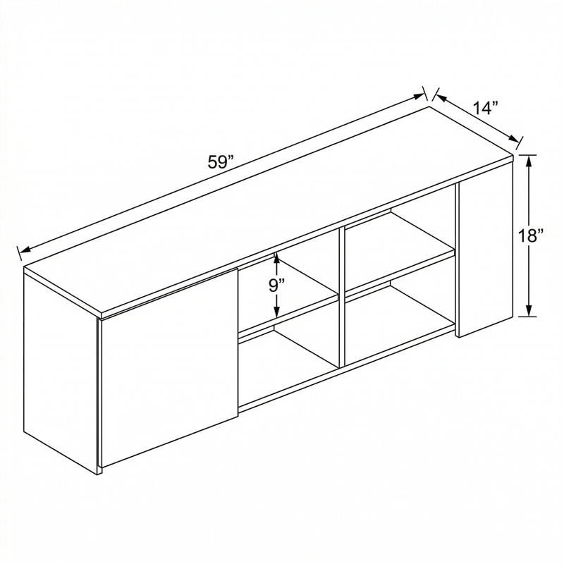 Ainslie 59'' Media Console With Soft-Close Storage