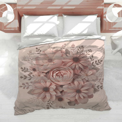 Édredon rose à motif floral