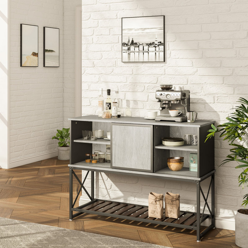 Table à bout large 44,13 po Lanie, Chêne gris clair rétro
