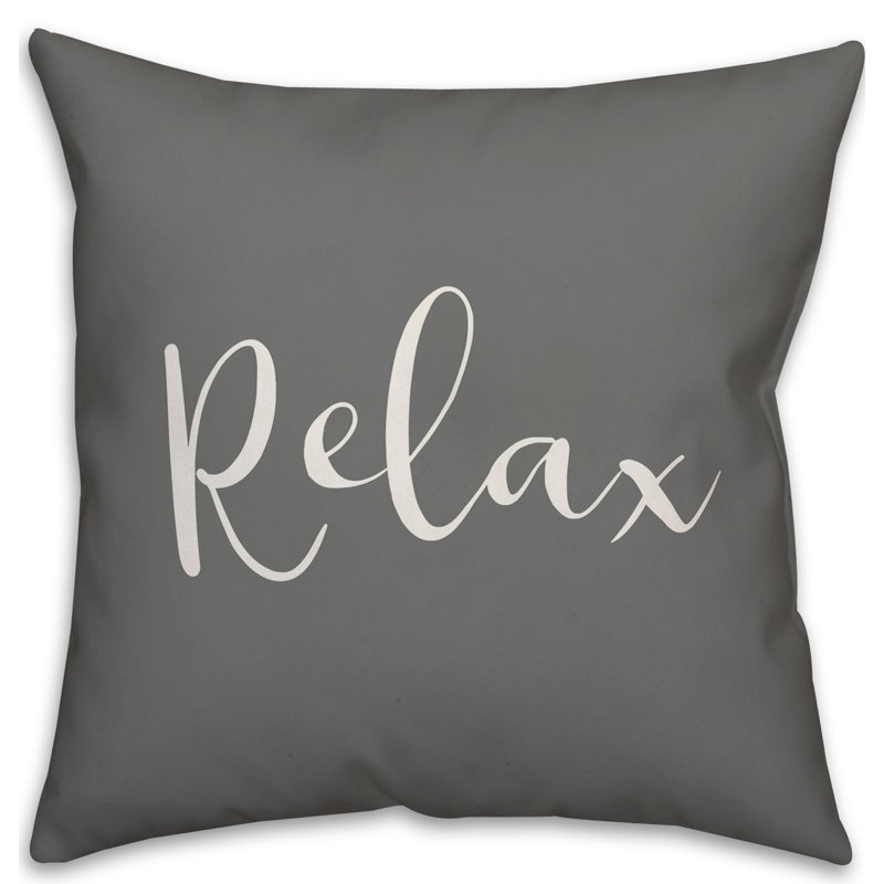  Coussin intérieur / extérieur Relax Bold, H 20 po x l 20 po, Gris / blanc