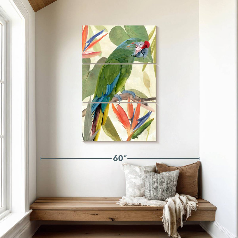 Composition de perroquet tropical Brampt I, H 45 po x l 28 po