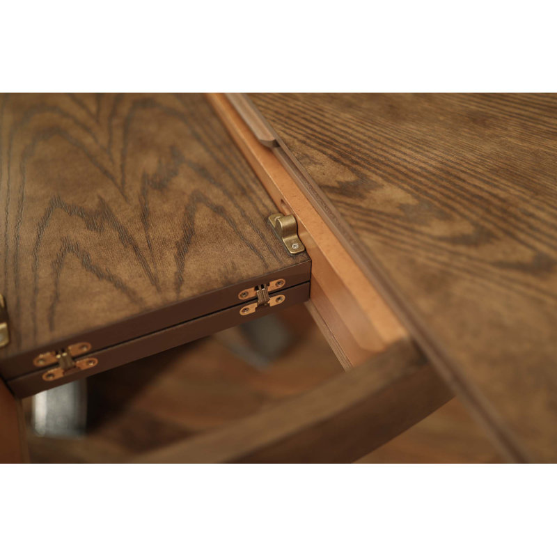 Jupe Mink Extendable Solid Wood Dining Table, Warm Mink