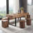 Rustic Dining Table: Solid Wood & Metal Iron Legs-110296492