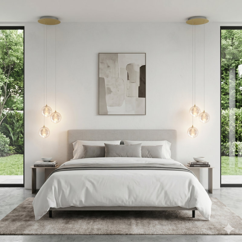 Riverdale 3 - Light Cluster Pendant, Brushed Brass