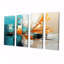 Glorieux coucher de soleil orange turquoise abstrait - ensemble d'art mural abstrait 4 pièces-1275199866