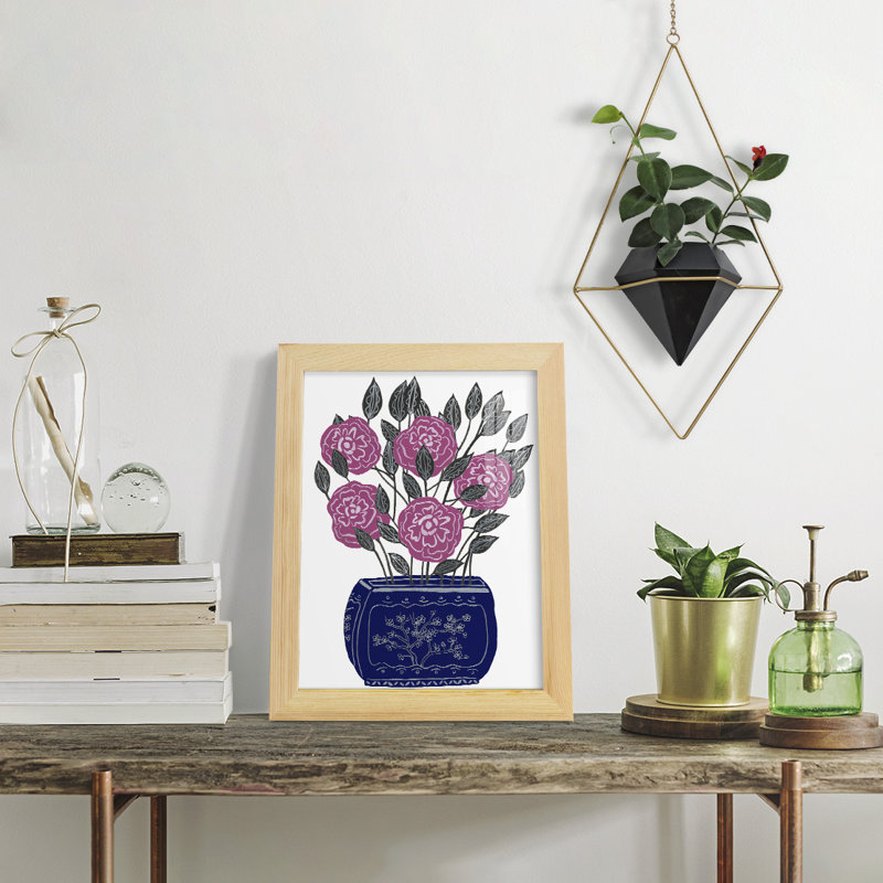 Edgardo, vase peint I, impression sur papier, H 11 po x l 9 po x P 1 po, Naturel