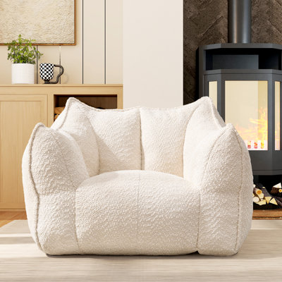Canapé en chenille de 47,3 po de largeur, assise de 22 po de largeur et 24,4 po de profondeur, blanc