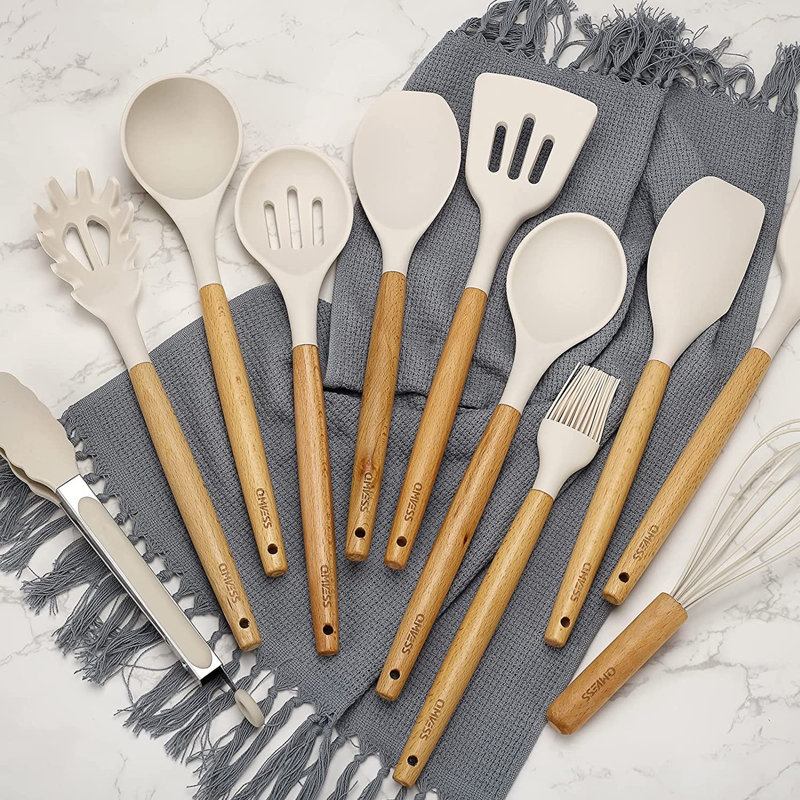 Ensemble de 23 cuillères à cuisson avec pot à ustensiles 23 pièces