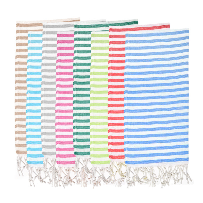 Cotton Stripe Tea Towel Kitchen Towel, Red