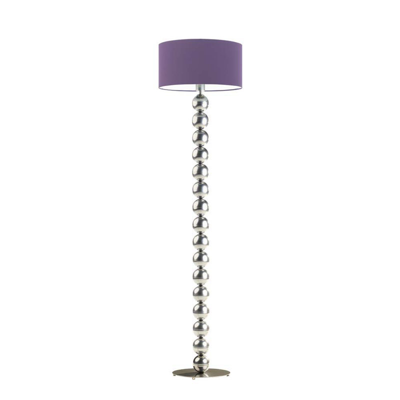 Moody 158cm Traditional Floor Lamp, Violet, Silver