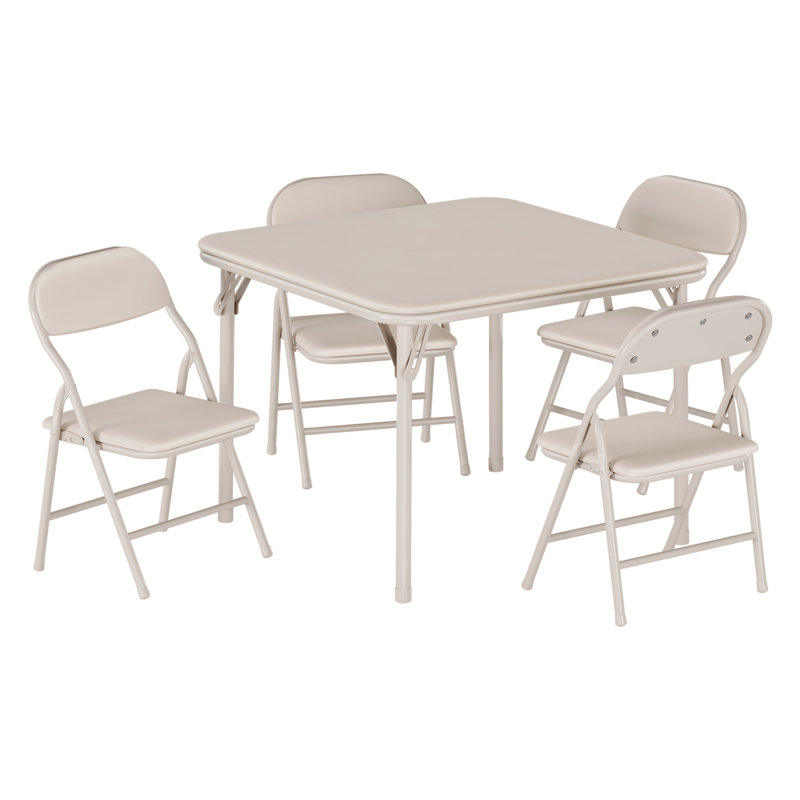 Ensemble de table pliante et 4 chaises pour enfants GarveeHome, Beige