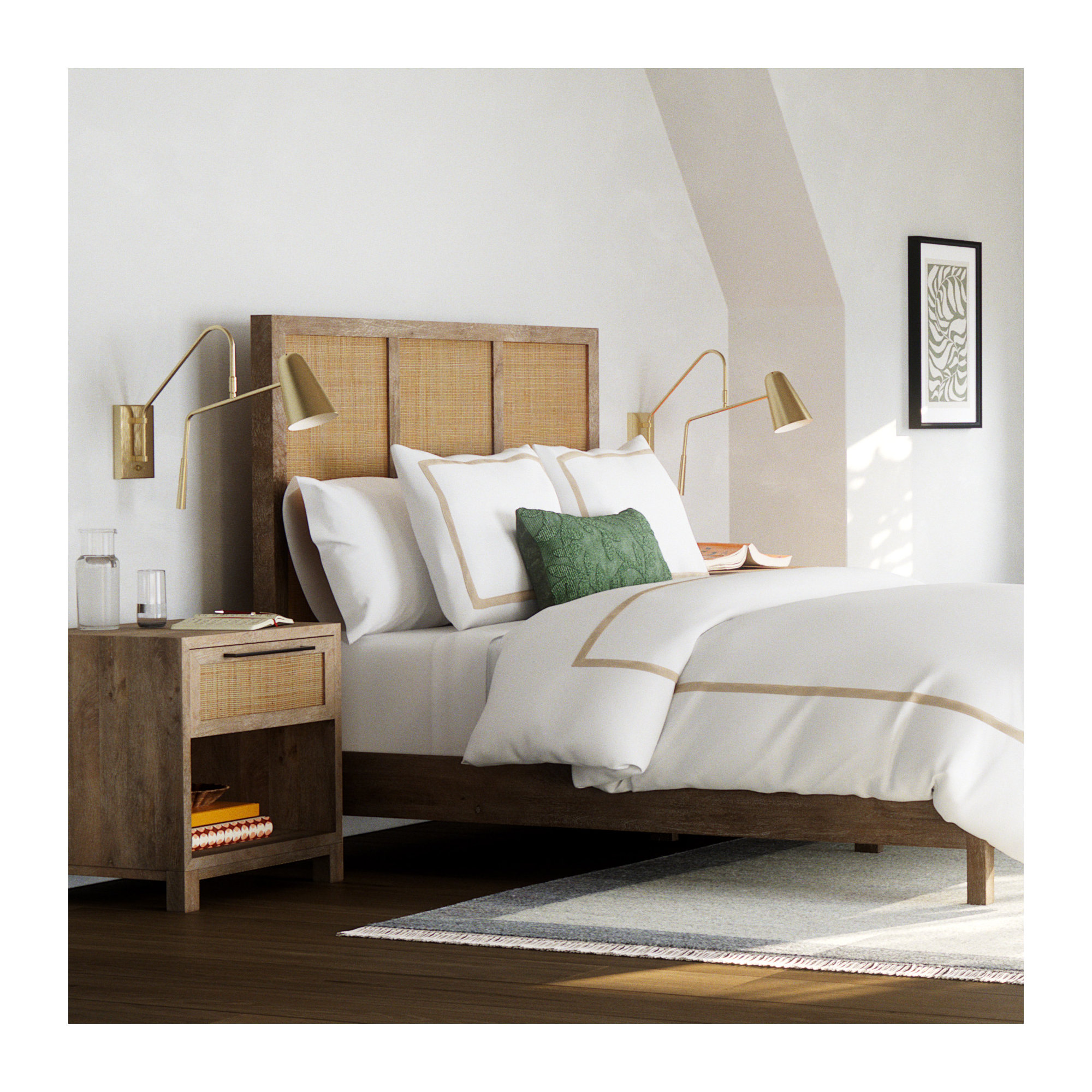 Danfield Cotton Sateen Hotel Stripe Duvet Cover Set, Cappuccino Stripe, King / Cal King Duvet Cover + 2 Pillow Shams