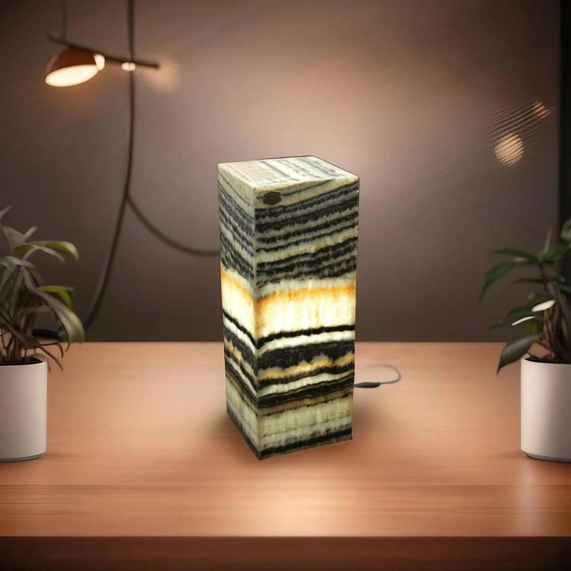 Red Asteroid Onyx Lamp
