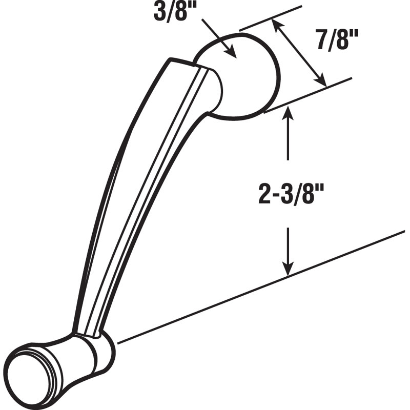 Prime-Line Diecast Pella Window Crank Handle, Special Deep Spline Socket (Single Pack), 8.35" H x 3.75" W x 1.2" D, Copper