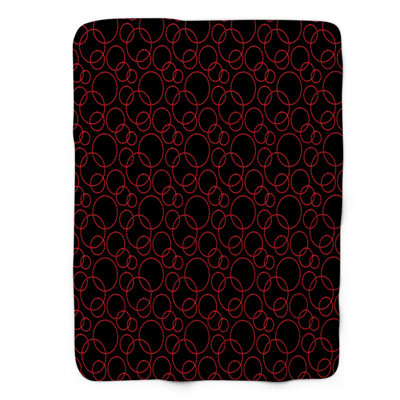 Black Circles - 1 Piece Premium Sherpa Blanket 0164