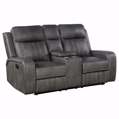 Forrest Gray Motion Reclining Loveseat With Console