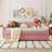 Teddy Fleece Full Upholstered Daybed with LED Lights and Trundle-1083262944