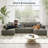 Boneless Boneless Sectional Couch, U-Shaped Cloud Sofa, 4 Seat Modular Memory Foam Couch for Medium Room,Grey