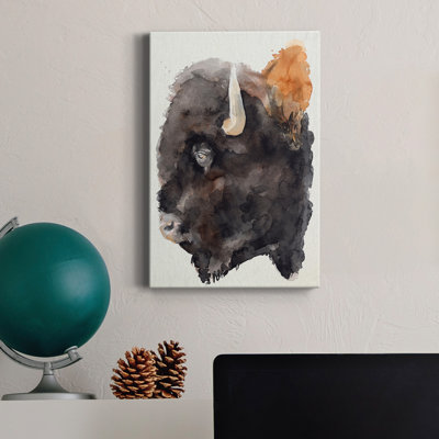 " Watercolor Bison Profile II "