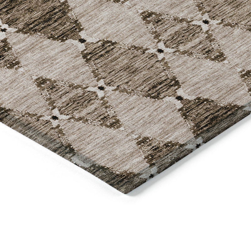 3' X 5' Brown And Chocolate Moroccan Washable Indoor Outdoor Area Rug