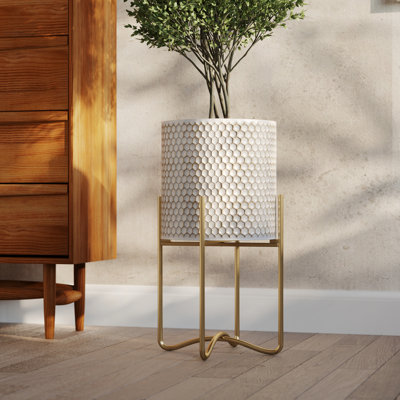 Cleare Honeycomb Pot with Ambrose Gold Base