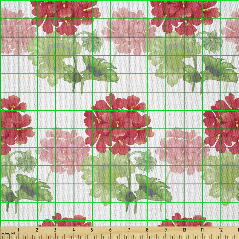 Datron Colourful Image of Continuous Pastel Toned Flowers Multi-Purpose Fabric