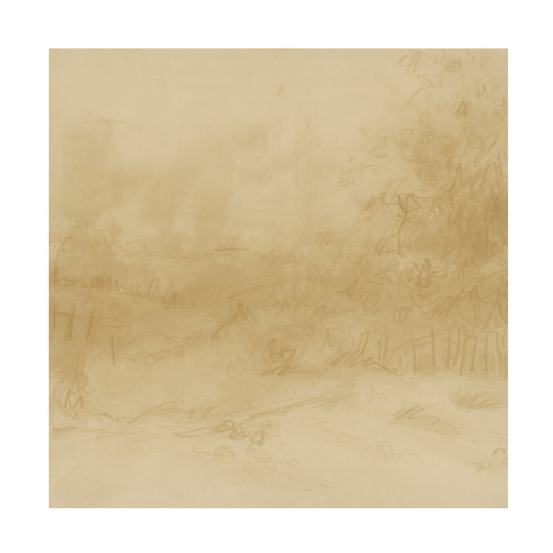 Art mural sur toile tendue - «Hazy Horizon Study II» de June Erica Vess pour décoration de salon, de chambre à coucher ou de bureau - 18 x 18