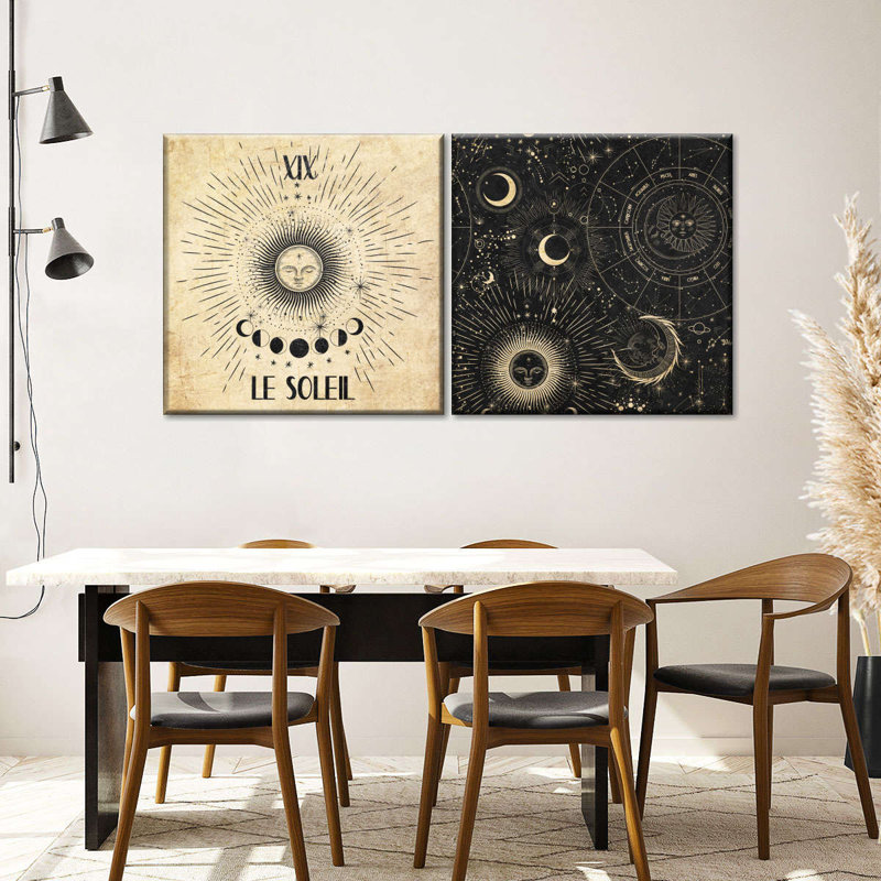 Bohème Le Soleil Sun, reproduction sur toile, H 21 po x l 10 po x P 1,25 po