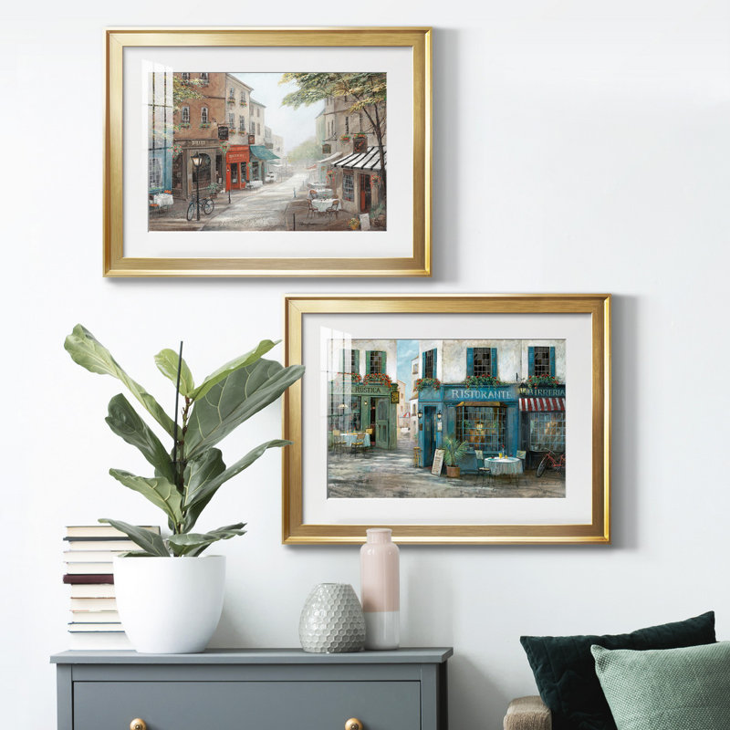 " Rue's Bakery " 2 - Pieces, 30.5" H x 45" W x 1" D, Gold Framed