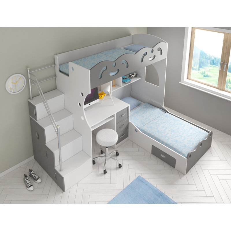 Shaunie European Single (90 x 200 cm) Storage Bunk Bed