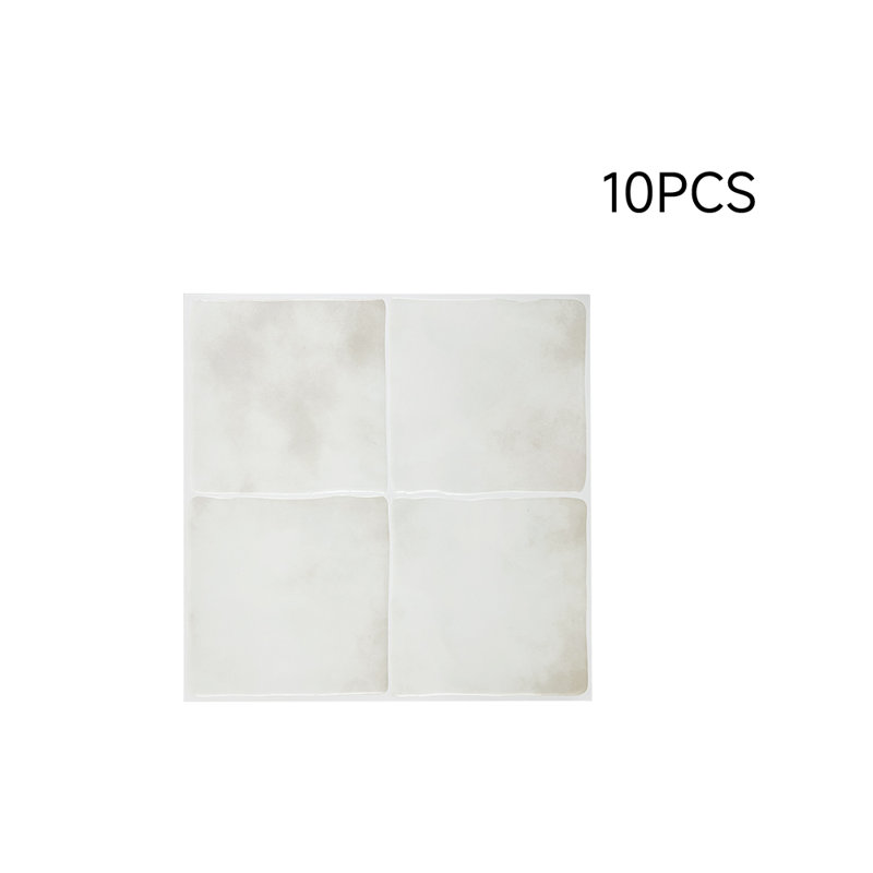10Pcs Self-Adhesive Wall Tile Stickers, White