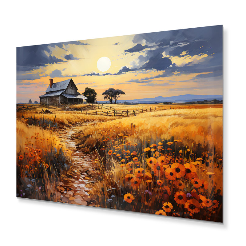 Barn Country Legacy Pointillism II - impression sans cadre sur métal, H 12 po x l 20 po x P 1 po