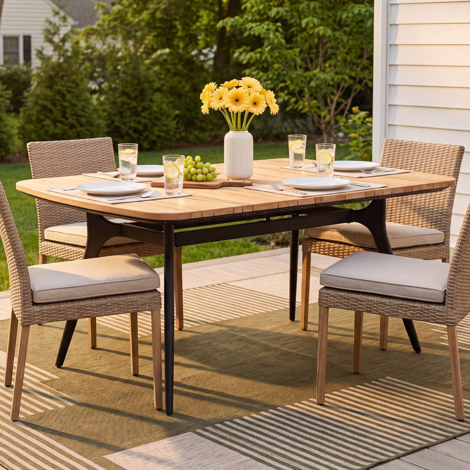 Orsa 71" Teak Patio Dining Table