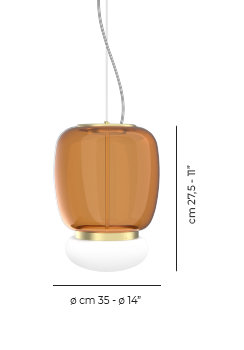 Faro Suspension P Burned Earth White Painted Brass L2202 Ul, White/Dark Ember, Painted Brass
