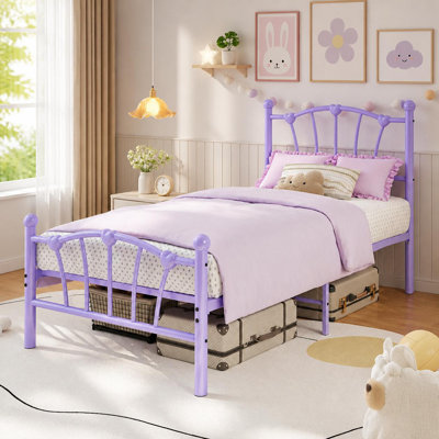 Metal Platform Bed Frame with Heavy Duty Steel Slat Support, No Box Spring Needed