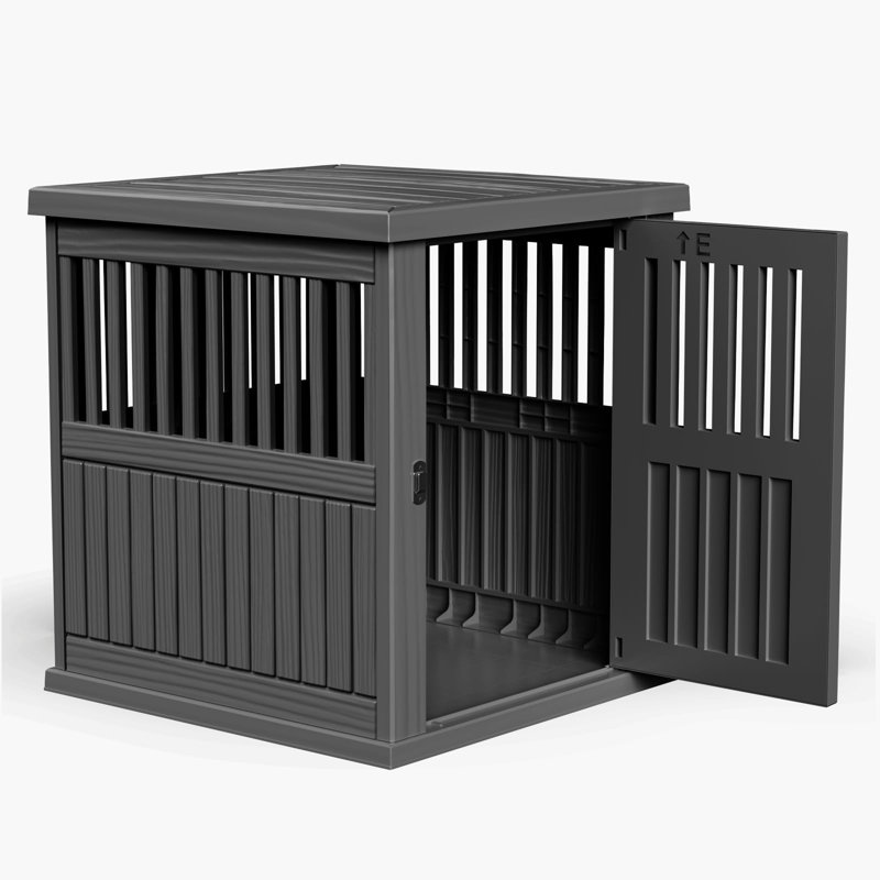 Niche pour chien avec loquet verrouillable pour animaux de compagnie de taille moyenne à grande, Noir