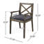 2 chaises de jardin grises avec coussins remplis de mousse, conception classique, bois, assemblage rapide, dimensions de l'assise: P 18,00 po x l 17,75 po, assise confortable