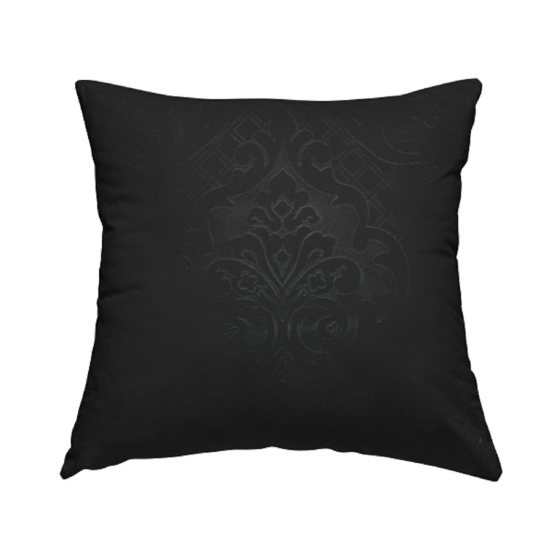 Shaner Damask Square Cushion, 55cm H x 55cm W x 5cm D, Black