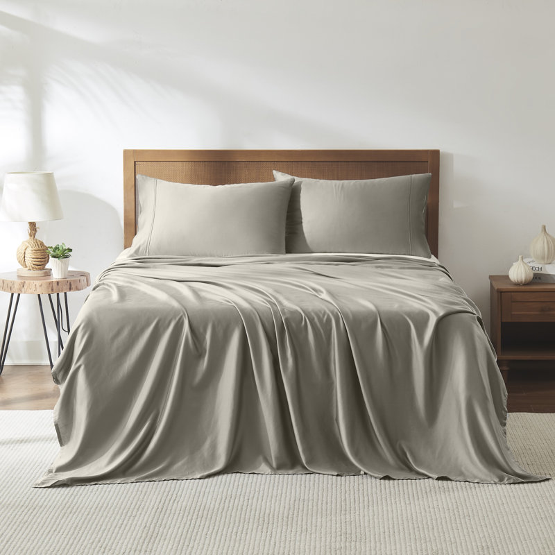Modern Threads 400 Thread Count 100-Percent Tencel Lyocell 4-Piece Sheet Set, Full, Taupe