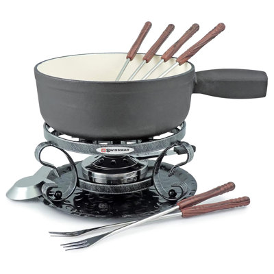 Lugano 9-Piece Fondue Set - Cherry Red